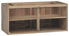Armário de parede p/ casa de banho 90x39x40 cm teca maciça