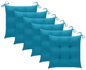 Cadeiras de jardim dobráveis c/ almofadões 6 pcs acácia maciça