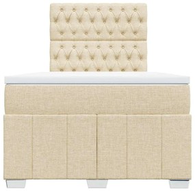 Cama boxspring com colchão 120x190 cm tecido cor creme