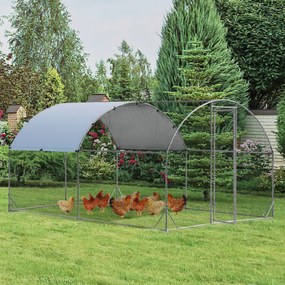 Galinheiro grande de metal galvanizado com capa impermeável e protetora solar 380 x 280 x 195 cm