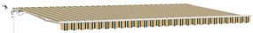 Toldo Retrátil Automático vidaXL com LED Verde e Amarelo 600x300 cm