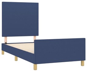 Estrutura de cama sem colchão 90x190 cm tecido azul