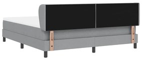 Cama Box Spring com Colchão vidaXL Cinza Claro 180x200 cm Tecido