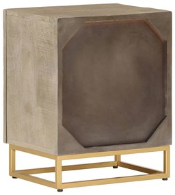 Mesa de cabeceira 40x30x50 cm madeira de mangueira maciça/ferro