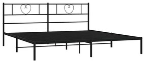 Estrutura de cama com cabeceira 193x203 cm metal preto