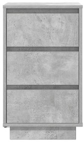 Mesa de cabeceira com luzes LED 38x34x65 cm cinzento-cimento