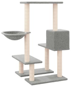 Árvore p/ gatos c/ arranhadores sisal 94,5 cm cinza-claro