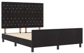 Cama vidaXL Preta 160x200 cm Veludo