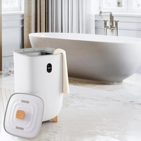 Aquecedor elétrico de toalhas 35L com temporizador de 20-90 minutos, modo de secagem de 2-5 horas e desligamento automático, branco