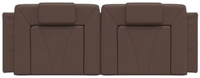 Almofadão de cabeceira 140 cm couro artificial castanho