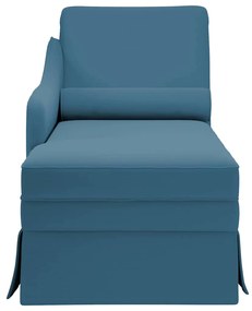 Chaise lounge c/ reforço/apoio de braços direito veludo azul