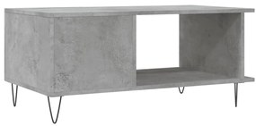 Mesa de centro 90x50x40 madeira processada cinza cimento