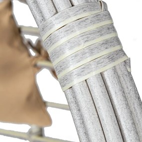 Cadeira Suspensa De Vime Artificial/aço Branco, 117x106x198cm (montado)