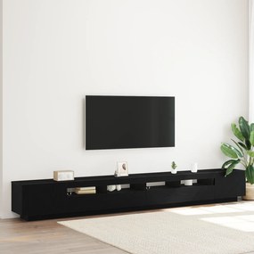 Estante de TV vidaXL com luzes LED Carvalho Preto 300x35x40 cm em made