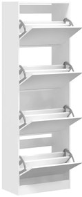 Sapateira com 4 gavetas articuladas 60x34x187,5 cm branco