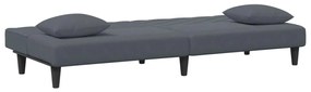 2 pcs conjunto de sofás com almofadas veludo cinzento-escuro