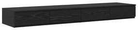 Gavetas pretas para cama VidaXL 140x36,5x16,5 cm em madeira de engenha