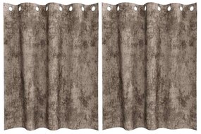 Cortinas de Veludo 2 pcs com Ilhós Cappuccino 140x140 cm