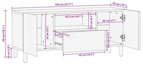 Móvel de TV 105x33x46 cm derivados de madeira preto