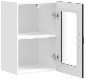 Armário de parede de cozinha porta vidro Kalmar preto