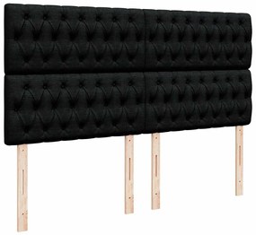 Estrutura de cama otomana com colchão 160x200 cm tecido preto