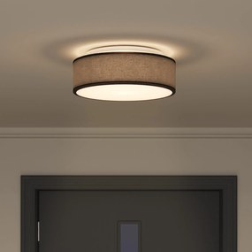 Luzes de Teto Montagem Embutida Preta Ø 38 cm Tecido E27
