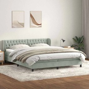 vidaXL Cama com molas/colchões 200x220 cm veludo cinzento-claro