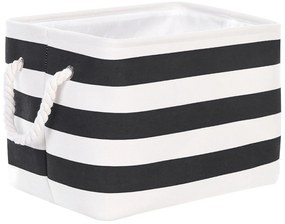 Conjunto de 3 cestos em tecido de poliéster preto e branco DARQAB Beliani