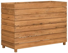 Vaso/floreira 100x40x72 cm madeira de teca reciclada e aço