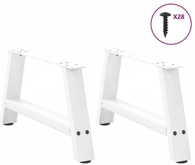 Pés para mesa de centro em formato A, 2 peças, branco, 60x (30-31) cm,