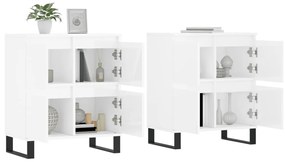 Aparadores 2 pcs derivados de madeira branco brilhante