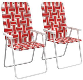 Outsunny Conjunto de 2 Cadeiras de Campismo Dobráveis Cadeiras de Jard