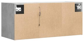 Móvel de parede p/ TV c/ luzes LED 80x31x35 cm cinzento cimento