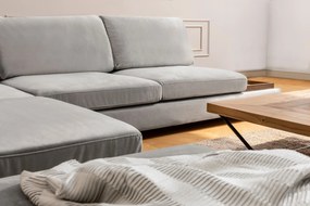 Sofá de Canto Tulip - Cinza Claro - 193 cm x 313 cm x 97 cm x 80 cm