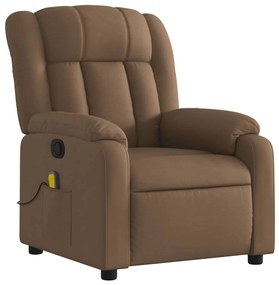 Poltrona de massagens reclinável tecido castanho