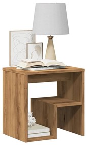vidaXL Mesa de cabeceira 2 pcs derivados de madeira carvalho artesanal