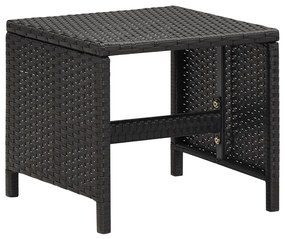 Bancos de jardim 4 pcs com almofadões vime PE preto