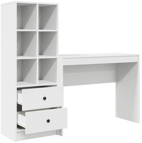 Mesa com Armazenamento Branca de Madeira Ingenheirada