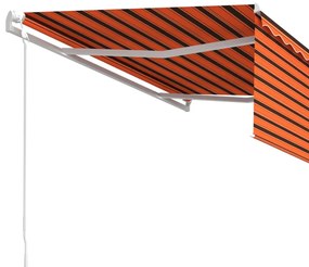 Toldo retrátil automático com estore 4,5x3 m laranja/castanho