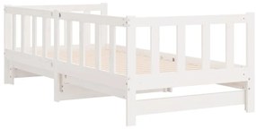 Estrutura sofá-cama de puxar 2x(90x190) cm pinho maciço branco