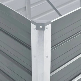 Canteiro elevado de jardim aço galvanizado 240x80x45cm cinzento