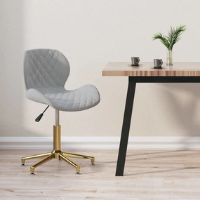335040 vidaXL Swivel Dining Chair Light Grey Velvet