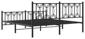 Estrutura de cama com cabeceira e pés 183x213 cm metal preto