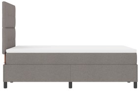 Cama Box Spring com Colchão Taupe 120x200 cm de Tecido