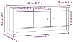 Sapateira 110x38x45,5 cm pinho maciço branco