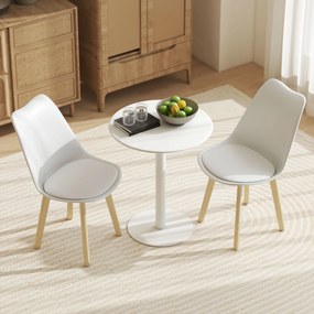 Mesa de Refeição Redonda para 2 Pessoas (CADEIRAS NÃO INCLUIDAS) Mesa de Cozinha de Aço para Interior e Exterior Ø60x72 cm Branco