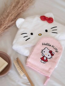 Conjunto presente capa e luva de banho Hello Kitty, para bebé branco
