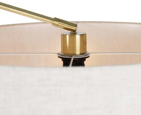 Candeeiro de pé dourado com abajur cinza claro 50 cm regulável - Editor Design,Moderno