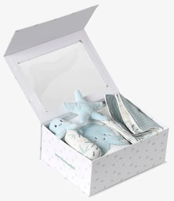 Conjunto presente para recém-nascido, Sob o Oceano azul-acinzentado