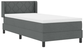Cama Box com Colchão – Cinza Escuro – 90 x 190 cm – Tecido